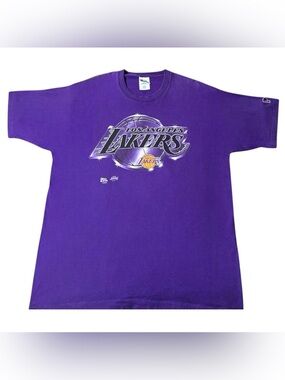Vintage 90s Los Angeles Lakers Pro Player NBA Basketball Single Stitch Shirt